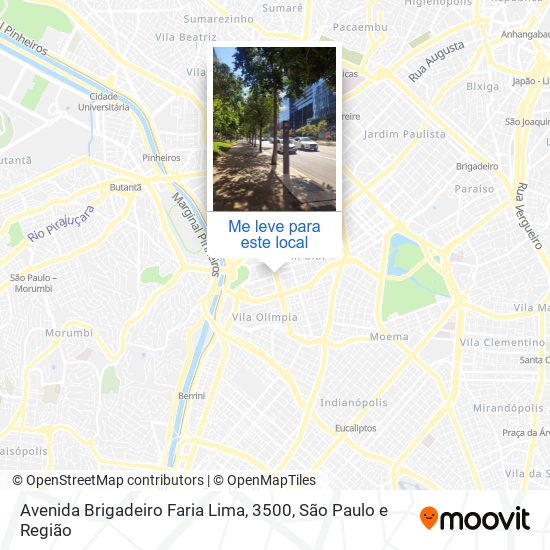 Avenida Brigadeiro Faria Lima, 3500 mapa