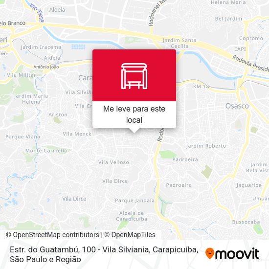 Estr. do Guatambú, 100 - Vila Silviania, Carapicuíba mapa
