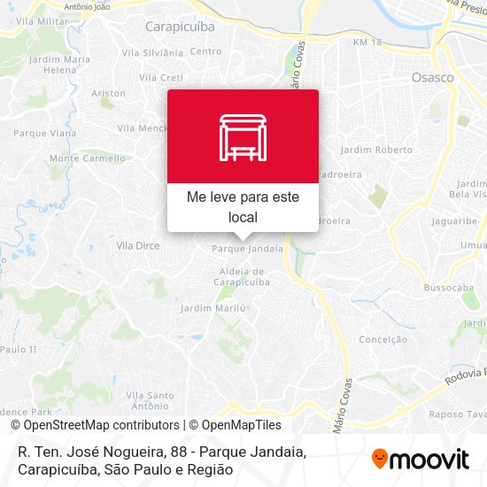 R. Ten. José Nogueira, 88 - Parque Jandaia, Carapicuíba mapa