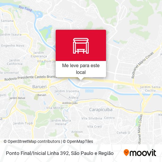 Ponto Final/Inicial Linha 392 mapa