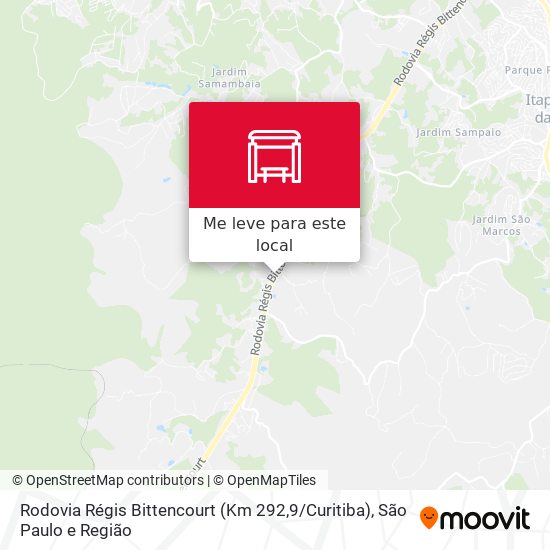 Rodovia Régis Bittencourt (Km 292,9 / Curitiba) mapa