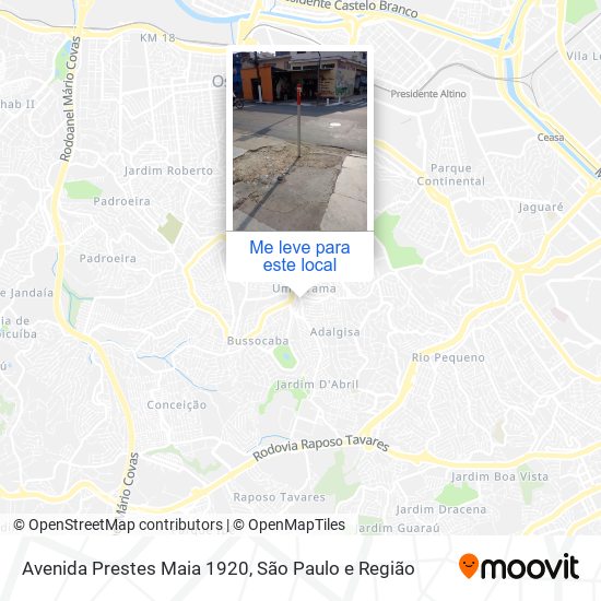 Avenida  Prestes Maia 1920 mapa