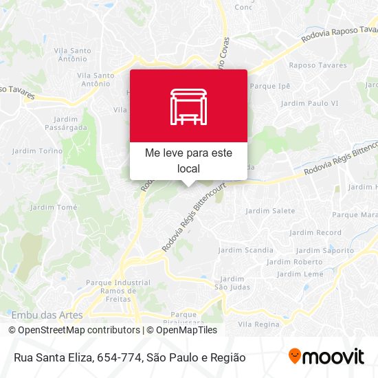 Rua Santa Eliza, 654-774 mapa
