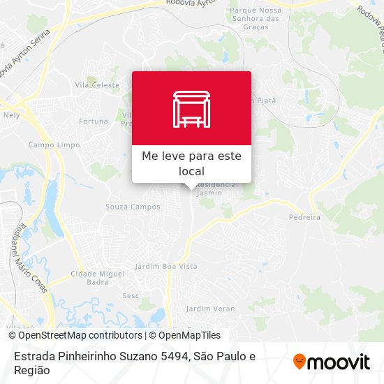 Estrada Pinheirinho Suzano 5494 mapa