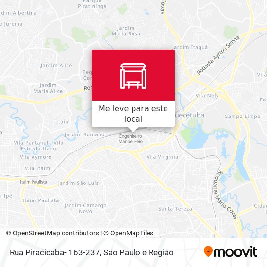 Rua Piracicaba- 163-237 mapa
