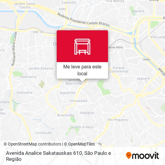 Avenida Analice Sakatauskas 610 mapa