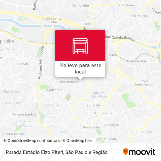 Parada Estádio Elzo Piteri mapa