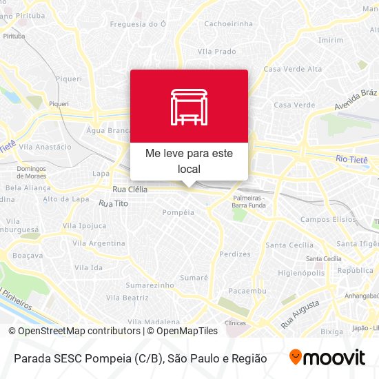 Parada SESC Pompeia (C/B) mapa