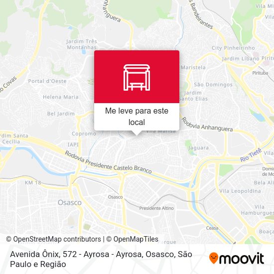 Avenida Ônix, 572 - Ayrosa - Ayrosa, Osasco mapa