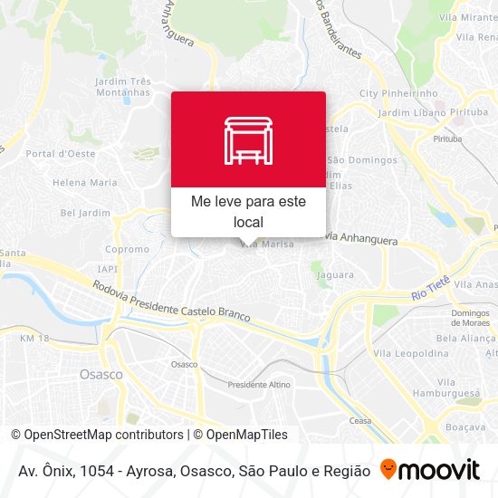Av. Ônix, 1054 - Ayrosa, Osasco mapa