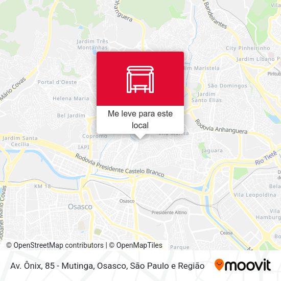 Av. Ônix, 85 - Mutinga, Osasco mapa