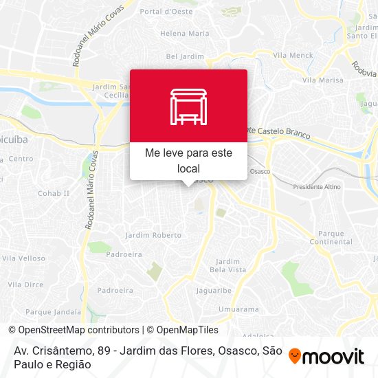 Av. Crisântemo, 89 - Jardim das Flores, Osasco mapa