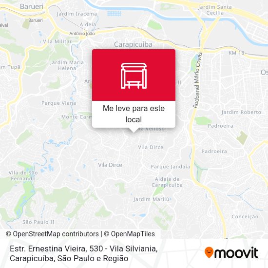 Estr. Ernestina Vieira, 530 - Vila Silviania, Carapicuíba mapa