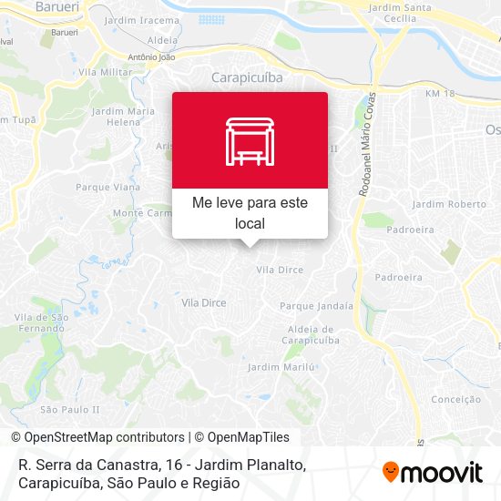 R. Serra da Canastra, 16 - Jardim Planalto, Carapicuíba mapa