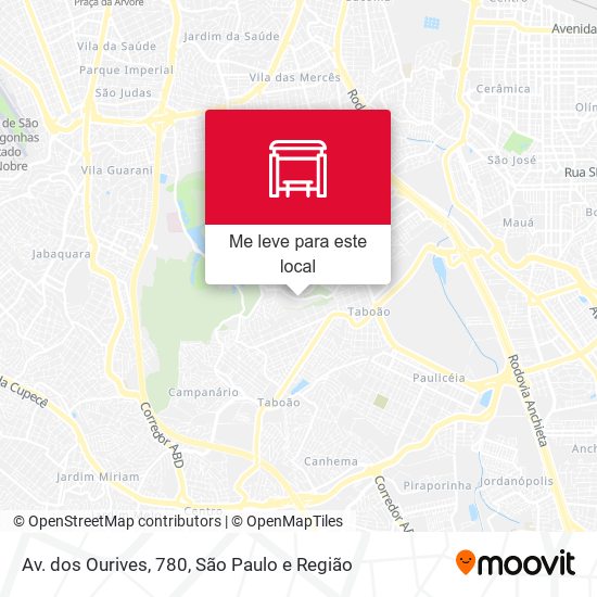 Av. dos Ourives, 780 mapa