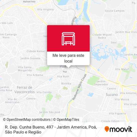 R. Dep. Cunha Bueno, 497 - Jardim America, Poá mapa