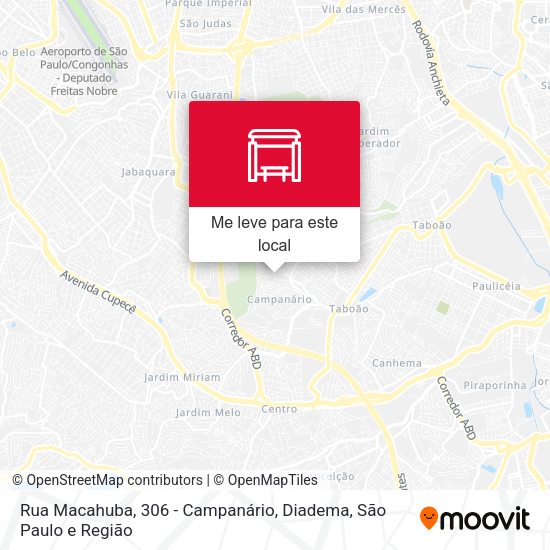 Rua Macahuba, 306 - Campanário, Diadema mapa