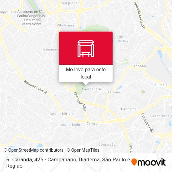R. Carandá, 425 - Campanário, Diadema mapa