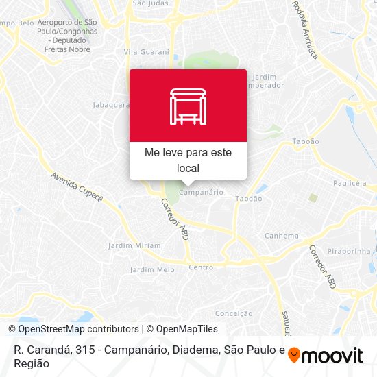 R. Carandá, 315 - Campanário, Diadema mapa