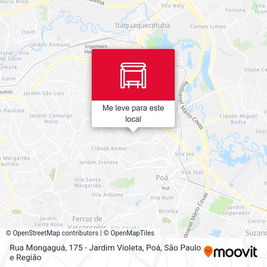 Rua Mongaguá, 175 - Jardim Violeta, Poá mapa