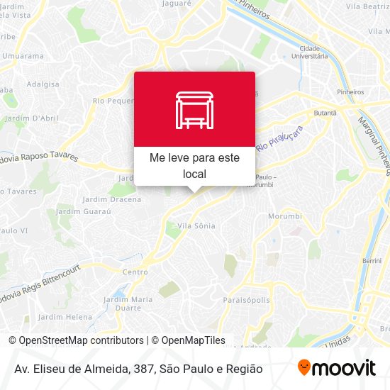 Av. Eliseu de Almeida, 387 mapa