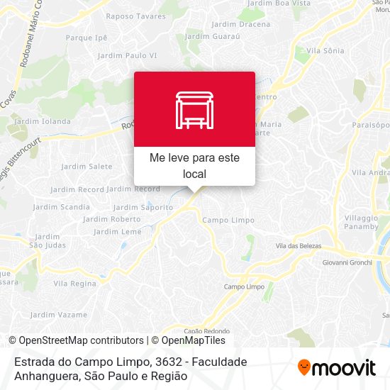 Estrada do Campo Limpo, 3632 - Faculdade Anhanguera mapa