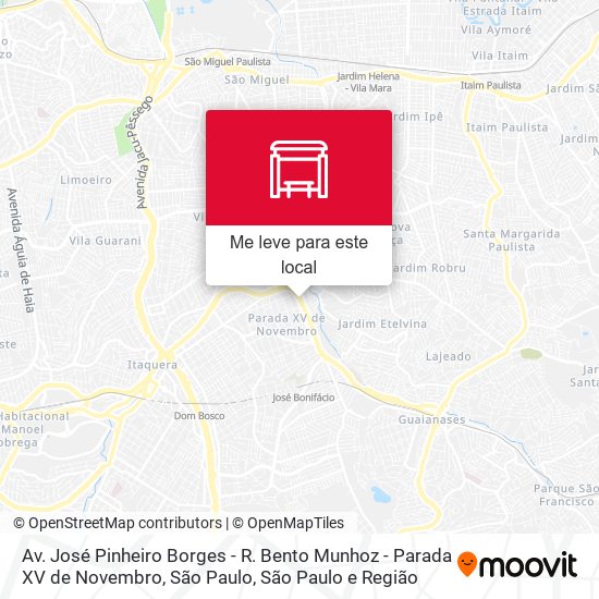Av. José Pinheiro Borges - R. Bento Munhoz - Parada XV de Novembro, São Paulo mapa