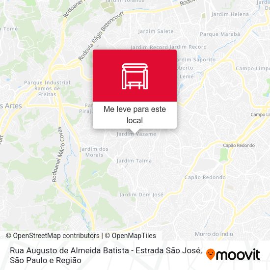 Rua Augusto de Almeida Batista - Estrada São José mapa