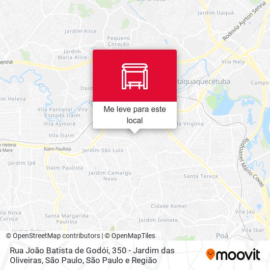 Rua João Batista de Godói, 350 - Jardim das Oliveiras, São Paulo mapa