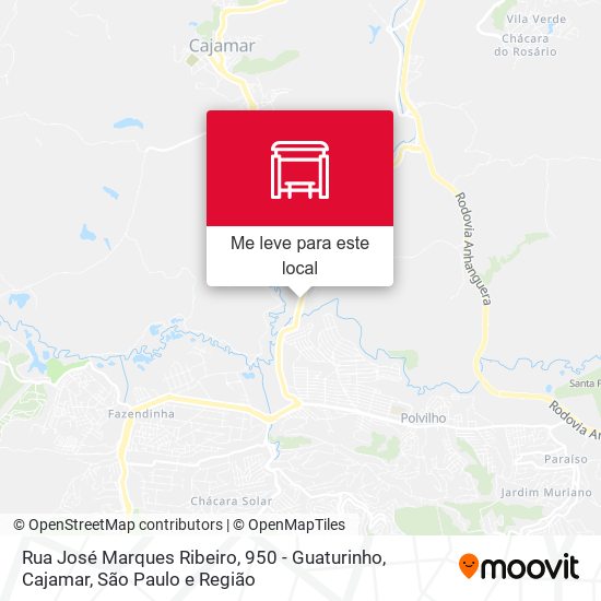 Rua José Marques Ribeiro, 950 - Guaturinho, Cajamar mapa