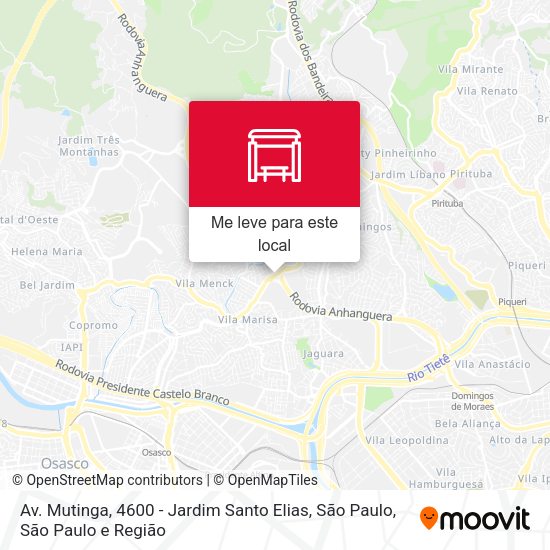 Av. Mutinga, 4600 - Jardim Santo Elias, São Paulo mapa