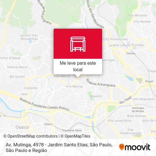 Av. Mutinga, 4978 - Jardim Santo Elias, São Paulo mapa