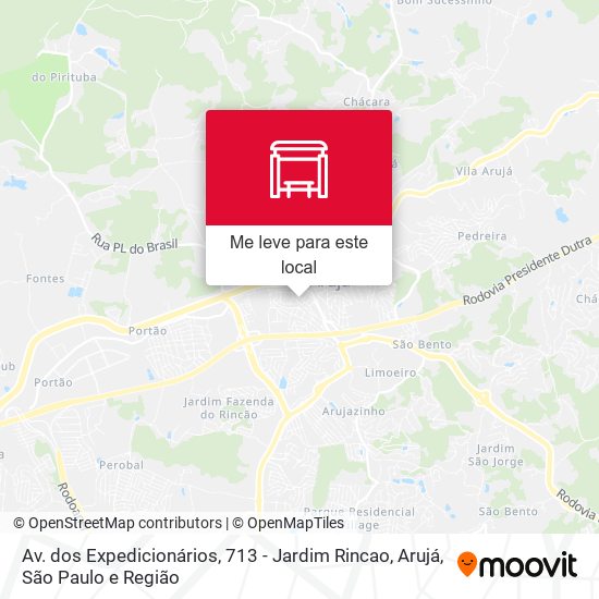 Av. dos Expedicionários, 713 - Jardim Rincao, Arujá mapa