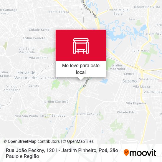 Rua João Peckny, 1201 - Jardim Pinheiro, Poá mapa