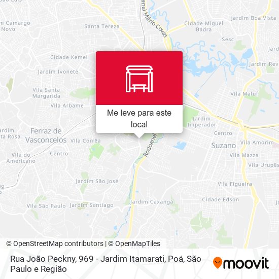 Rua João Peckny, 969 - Jardim Itamarati, Poá mapa
