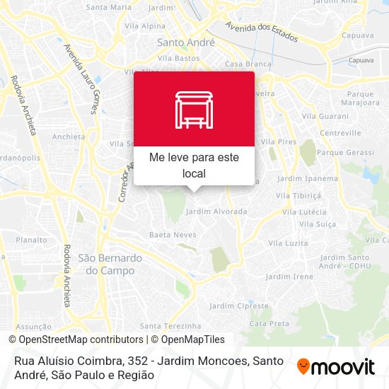 Rua Aluísio Coimbra, 352 - Jardim Moncoes, Santo André mapa