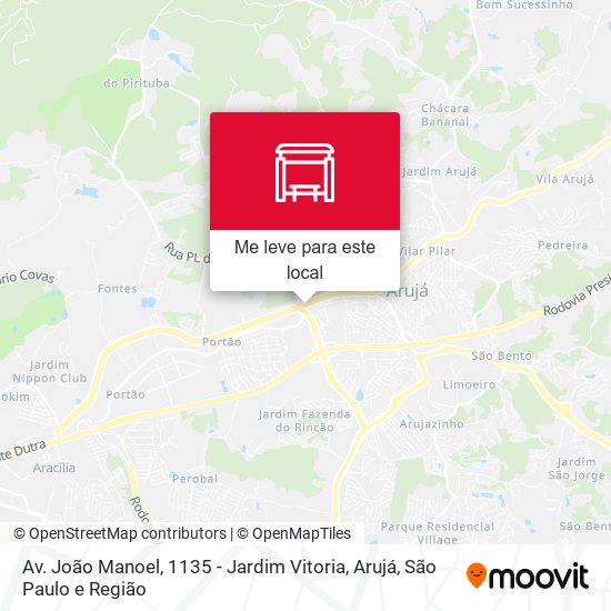 Av. João Manoel, 1135 - Jardim Vitoria, Arujá mapa