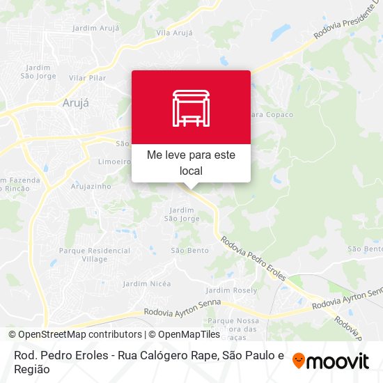 Rod. Pedro Eroles - Rua Calógero Rape mapa
