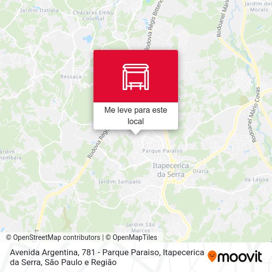 Avenida Argentina, 781 - Parque Paraiso, Itapecerica da Serra mapa