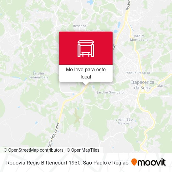 Rodovia Régis Bittencourt 1930 mapa
