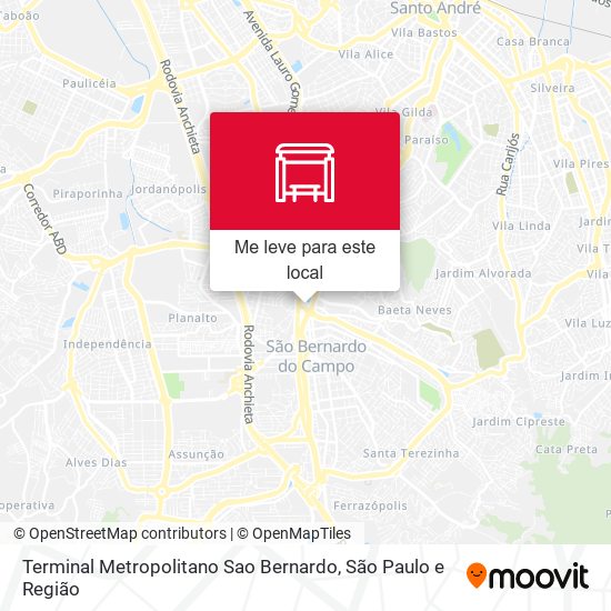 Terminal Metropolitano Sao Bernardo mapa