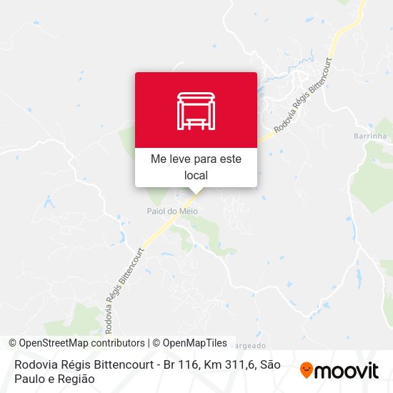 Rodovia Régis Bittencourt - Br 116, Km 311,6 mapa
