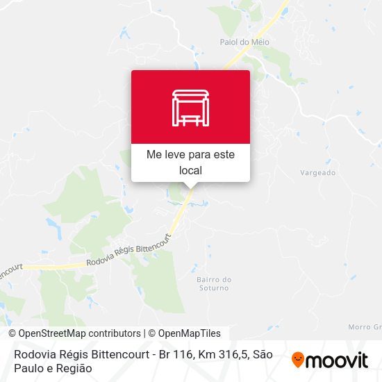 Rodovia Régis Bittencourt - Br 116, Km 316,5 mapa