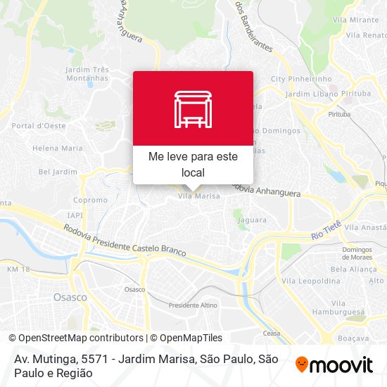 Av. Mutinga, 5571 - Jardim Marisa, São Paulo mapa