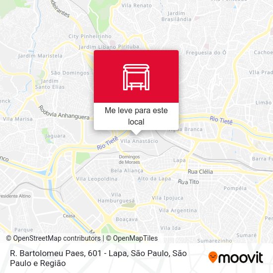 R. Bartolomeu Paes, 601 - Lapa, São Paulo mapa