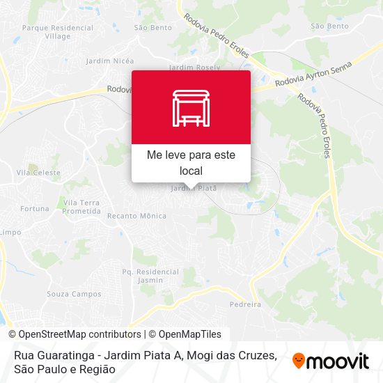 Rua Guaratinga - Jardim Piata A, Mogi das Cruzes mapa