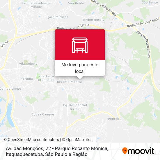 Av. das Monções, 22 - Parque Recanto Monica, Itaquaquecetuba mapa