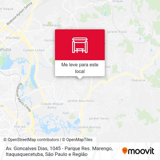 Av. Goncalves Dias, 1045 - Parque Res. Marengo, Itaquaquecetuba mapa