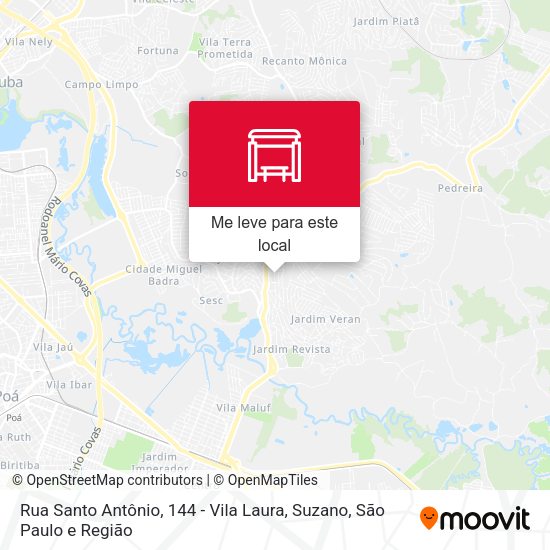 Rua Santo Antônio, 144 - Vila Laura, Suzano mapa