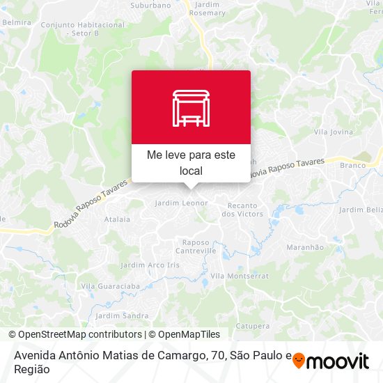 Avenida Antônio Matias de Camargo, 70 mapa